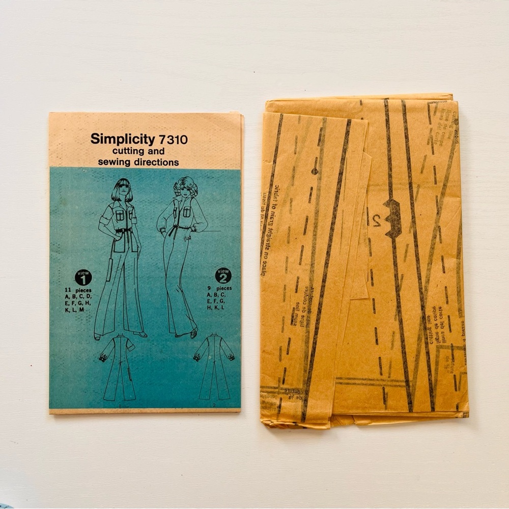 70s Jumpsuit Sewing Pattern Simplicity 7310 Vintage Size 10/12 - Picture 4 of 5